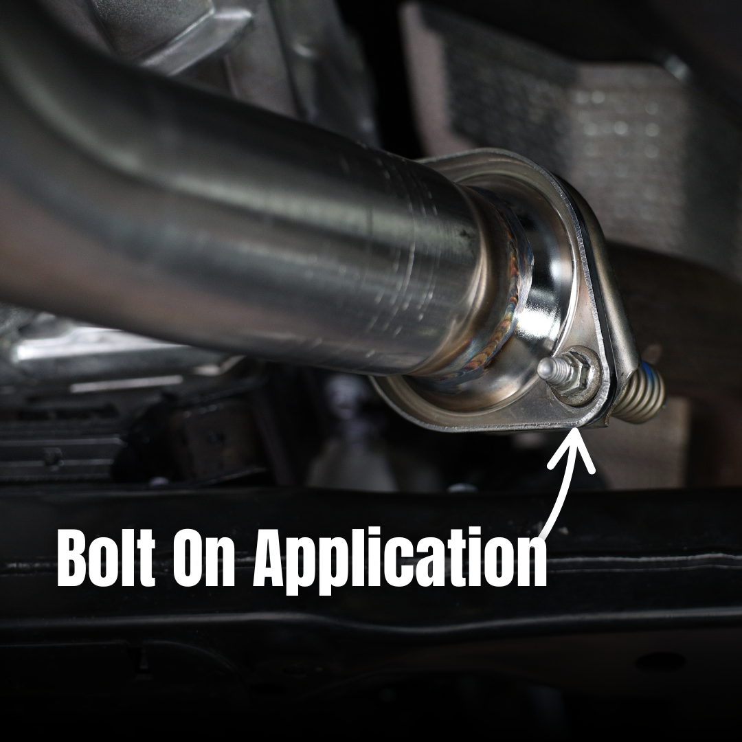 Close up of the 24-25 Toyota Land Cruiser Carven Exhaust Dump Exit Kit bolt on application