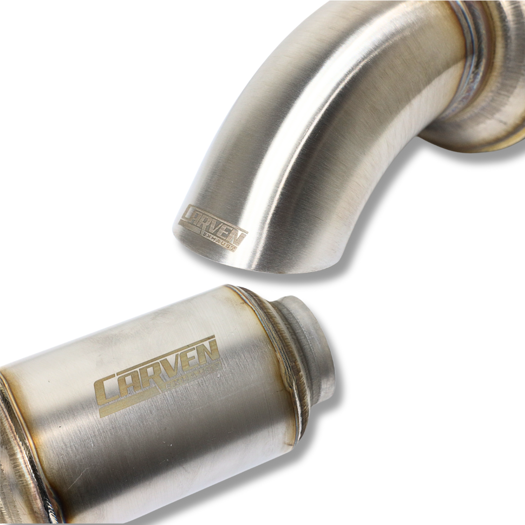 Close up of two ends of the RTD Universal Muffler