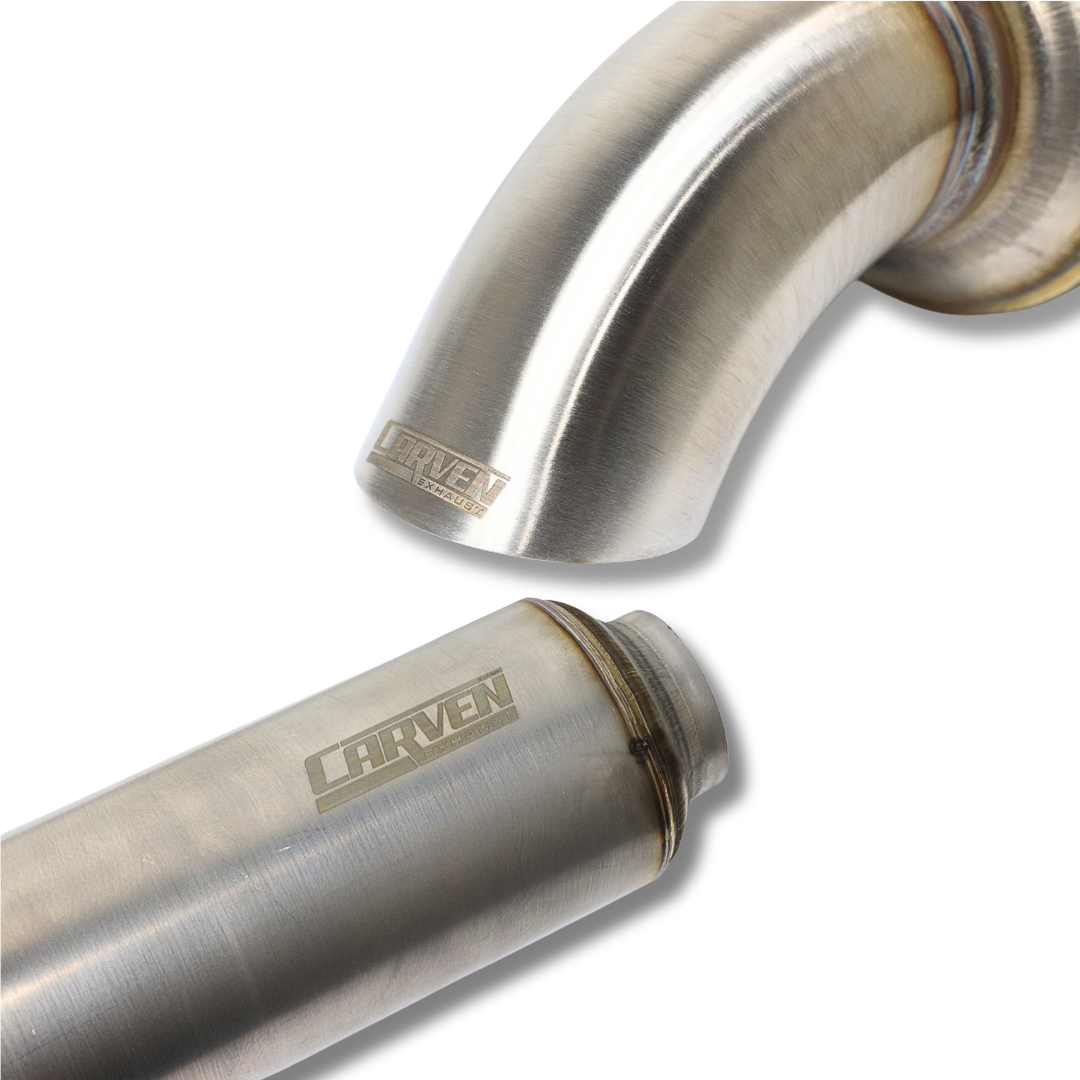 Close up of two ends of the TRTD Universal Muffler