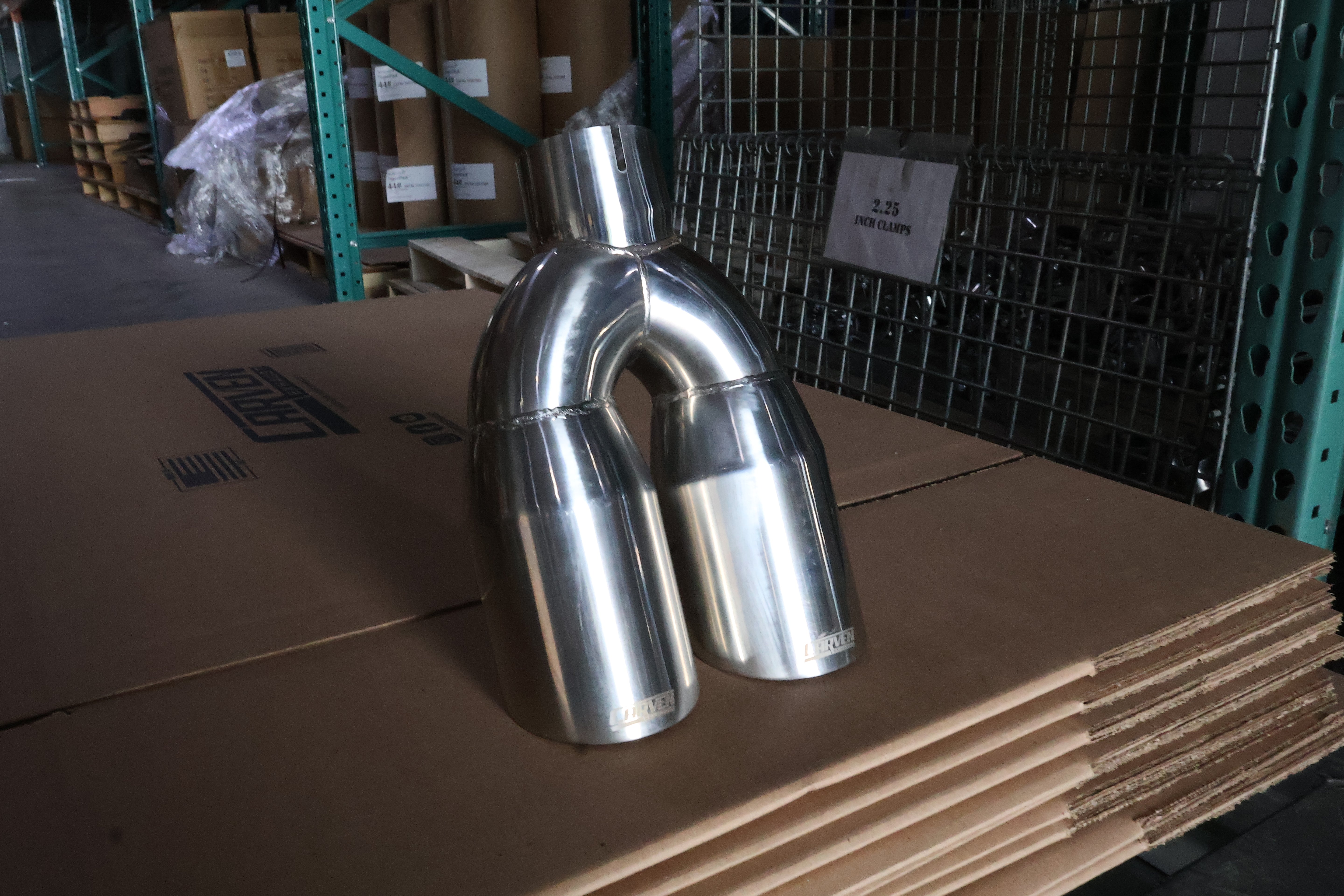 Scratched Polished 3.0” Dual Exit Stainless Steel Tip