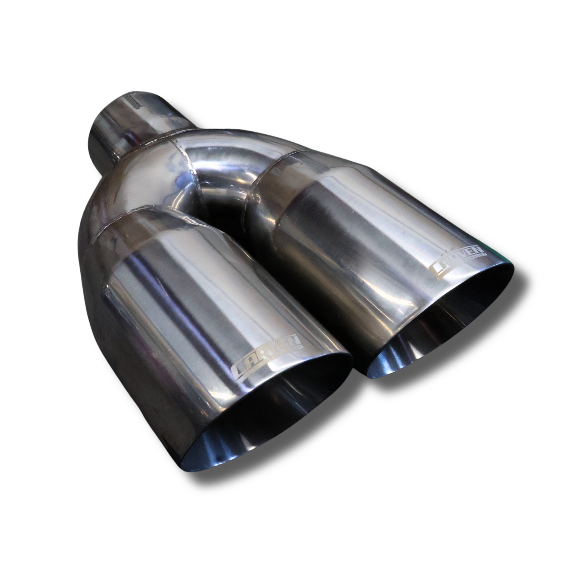 Scratched Polished 3.0” Dual Exit Stainless Steel Tip