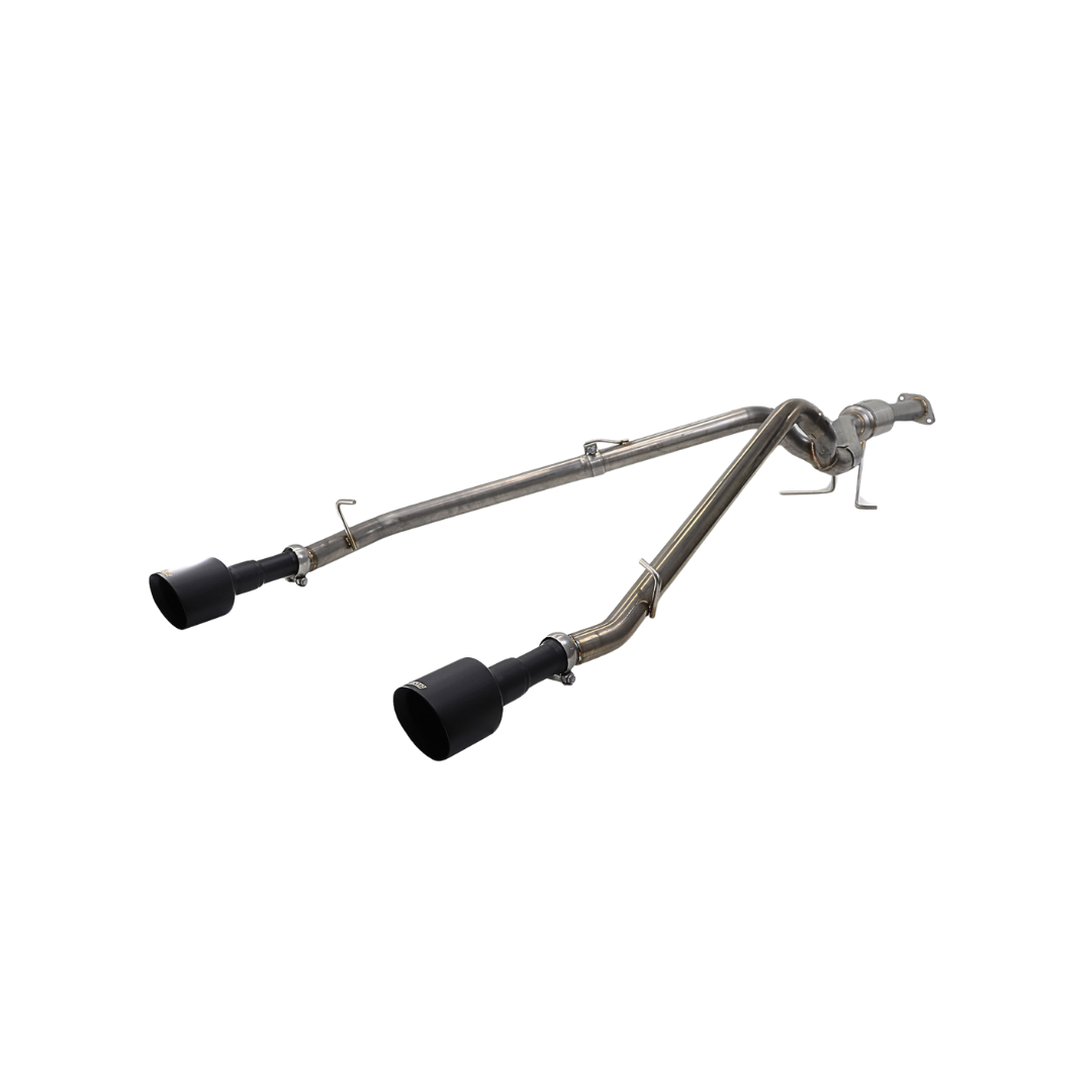 Product photo of a 2019-2023 RAM 1500 Carven Exhaust Cat-Back Kit with ceramic coated black 5.0” Exhaust Tips