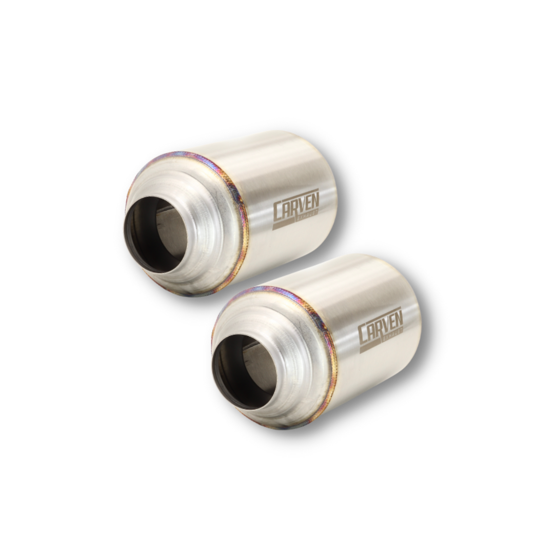 Product photo of two Dual R Series Mufflers