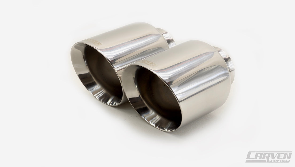Product photo of a 2015-2023 Dodge Charger Carven Exhaust 5.0" Tip Replacement Set in the polished stainless color
