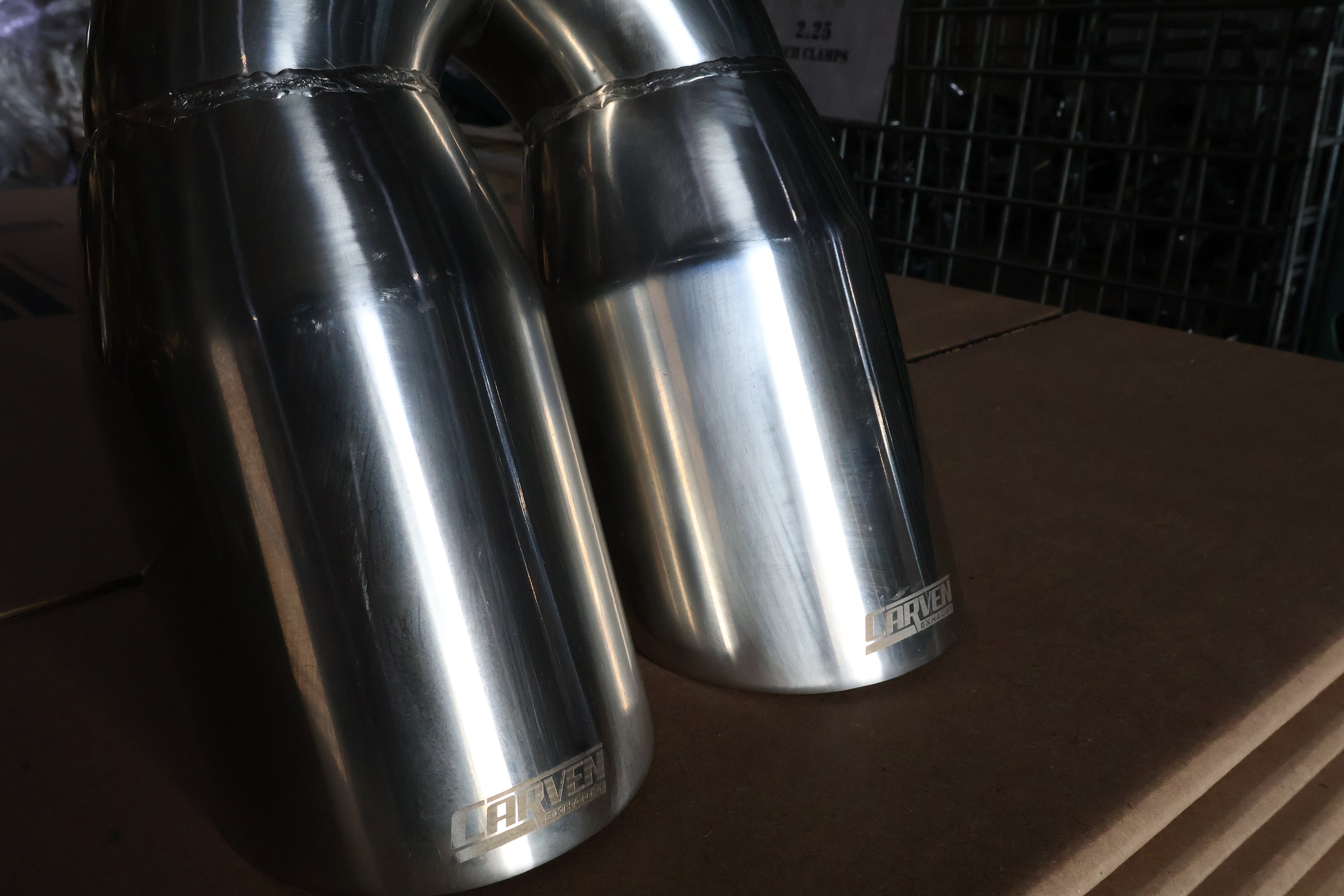 Scratched Polished 3.0” Dual Exit Stainless Steel Tip