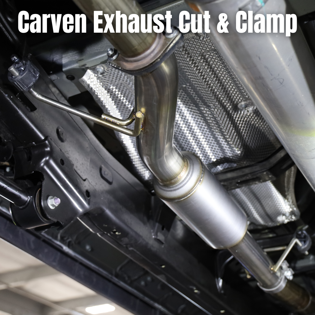 Carven 2022 Toyota Tundra 3.5L Cut & Clamp Muffler Replacement Kit w/ 5in Ceramic Black Tip - CT1007